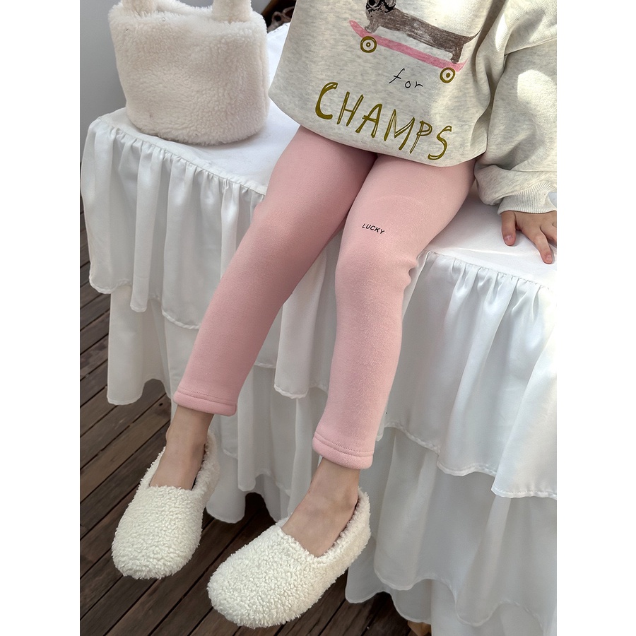Quần legging nỉ dày cho bé QG659 sz 90-150 LUCKY, thời trang trẻ em mùa đông 2023, chuẩn hàng Quảng Châu