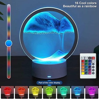 Đồng hồ cát 3d có đèn nhiều màu sắc dùng trang trí phòng ngủ