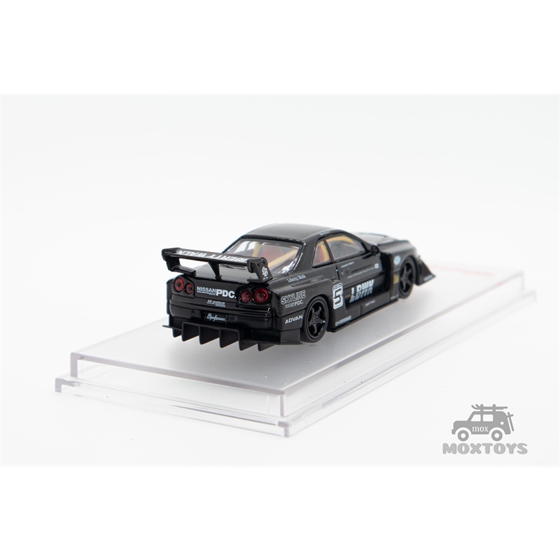 Mô Hình Xe Hơi nissan lbwk er34 no.5 chome Đen Tỉ Lệ 1: 64