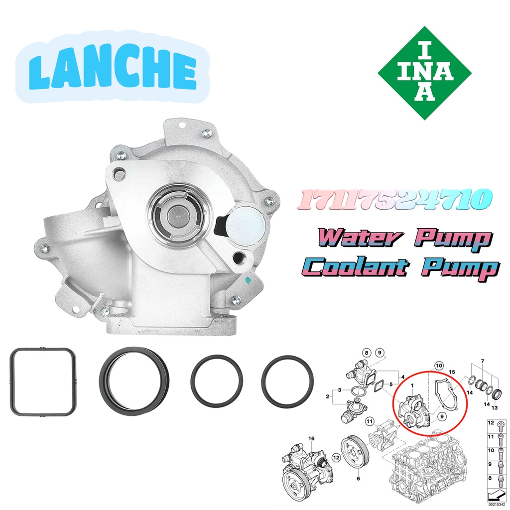Gậy Leo Núi Lancher Chất Lượng Cao 11517511221 Máy Bơm Nước Làm Mát Động Cơ mini Cho bmw f20 116i 118i f30 316i n13 r56 n12 n14