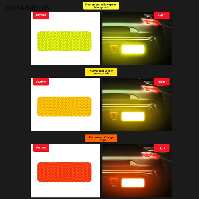 Xoitop Set 10 Miếng Dán Phản Quang Cảnh Báo An Toàn Chống Va Chạm Cho Xe Hơi Xe Máy vn