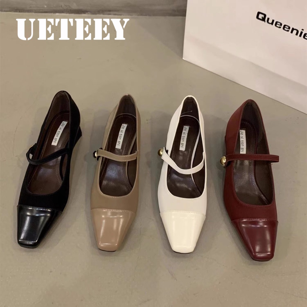 UETEEY  giày búp bê Mary Jane Lolita Đế da mềm đế êm thời trang Nhẹ nhàng Cá tính Dễ dàng phối đồ Nhẹ Mềm mại FLF23B0YDH 48Z231201