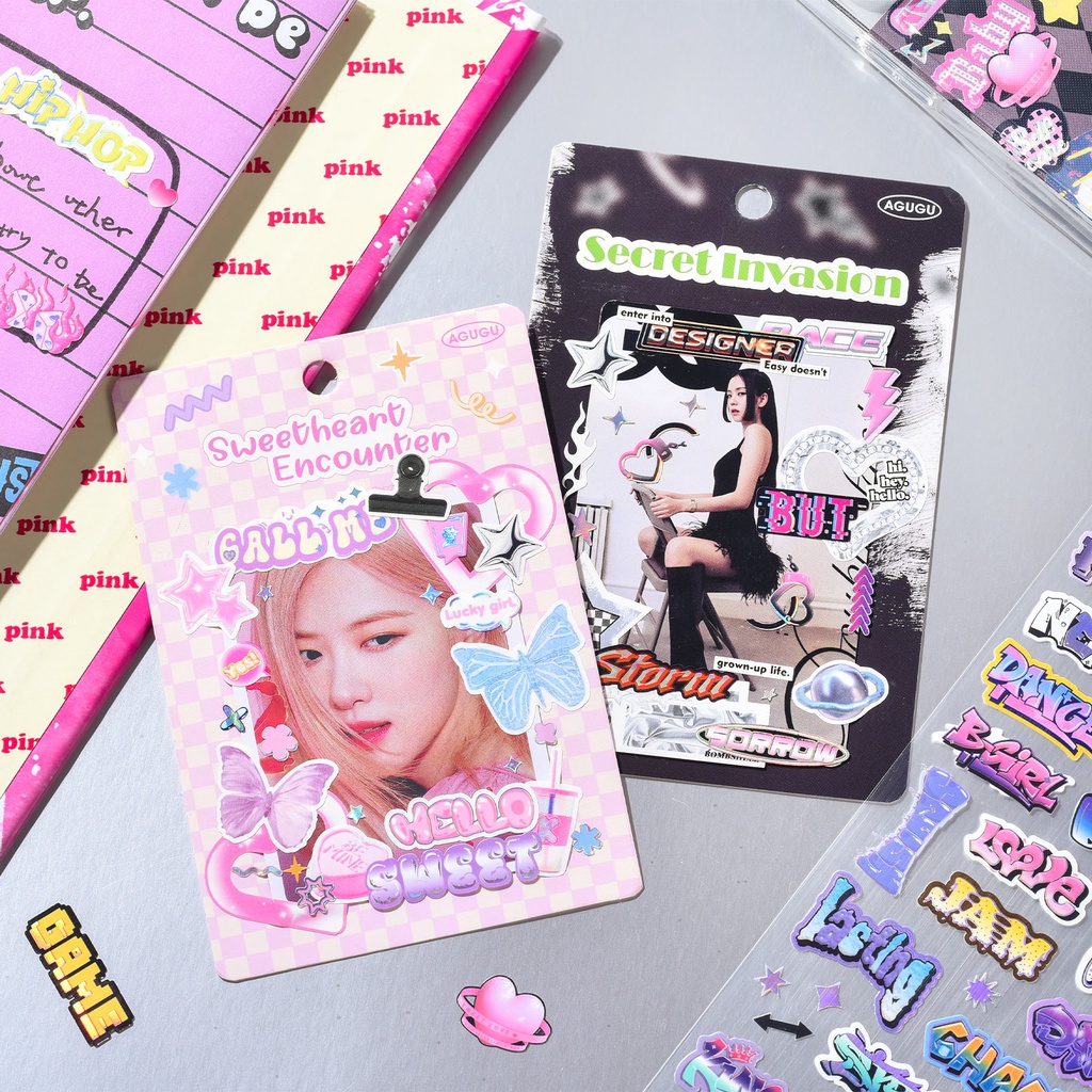 Miếng Dán Trang Trí Sổ Tay Hình Chữ Tiếng Anh Phong Cách Hàn Quốc ss898 diy