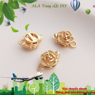 💖Trang sức DIY phụ kiện💖Màu Sắc Khóa Nối vòng cổ Chuỗi Hạt Ngọc Trai Mạ Vàng 14kg