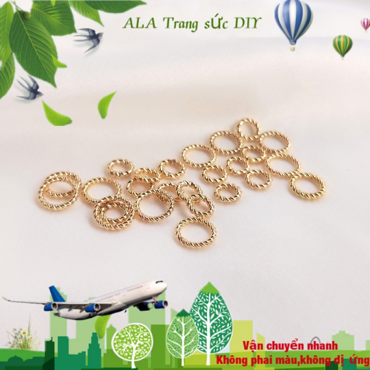 💖Trang sức DIY phụ kiện💖Vòng Nối Vòng Tay Mạ Vàng 14K Nhiều Màu Sắc【Vòng tròn / Vòng hình học】
