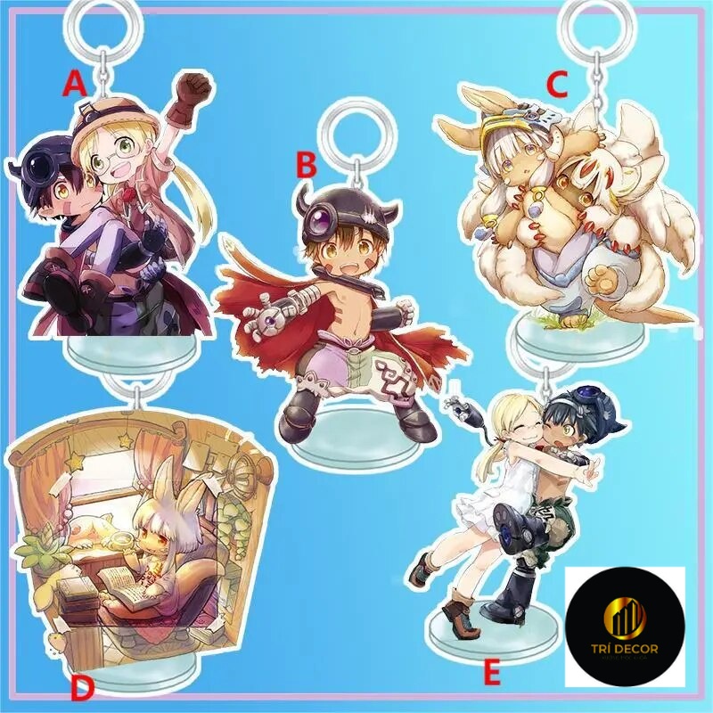 Móc khóa Anime phiêu lưu đầy kịch tính Made In Abyss Riko Reg và Nanachi Phụ kiện trang trí túi xách Balo