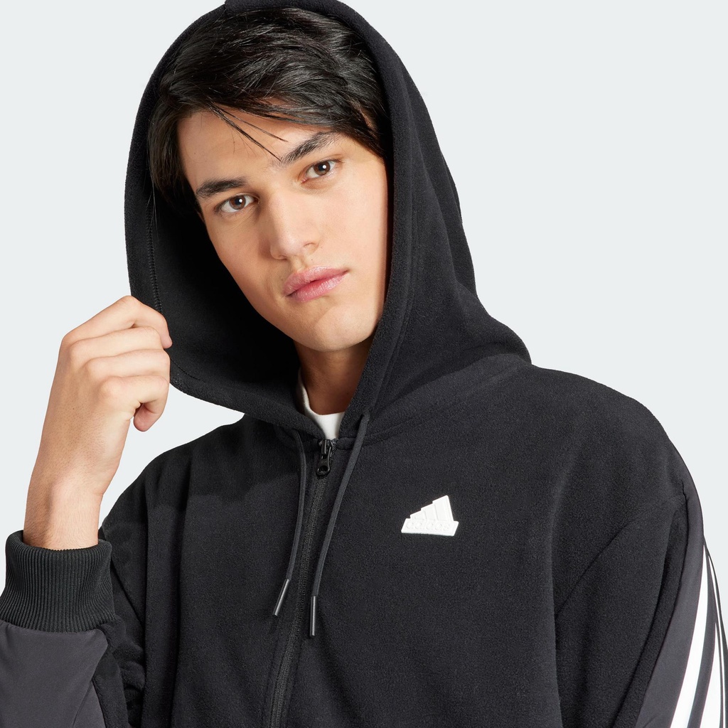 Adidas Phong cách sống Áo Hoodie 3 Sọc Future Icons Unisex Đen IB6130