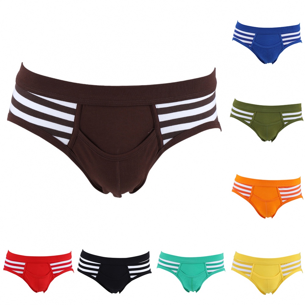 Nam Quần Lót Cotton Thoáng Khí Gợi Cảm Bikini Giữa Eo Quần Lót Túi Quần Đùi