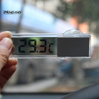 MONDANDI Nhiệt Kế Điện Tử Trong Suốt Có Cốc Hút Màn Hình Lcd Hiển Thị Nhiệt Độ Cho Xe Hơi