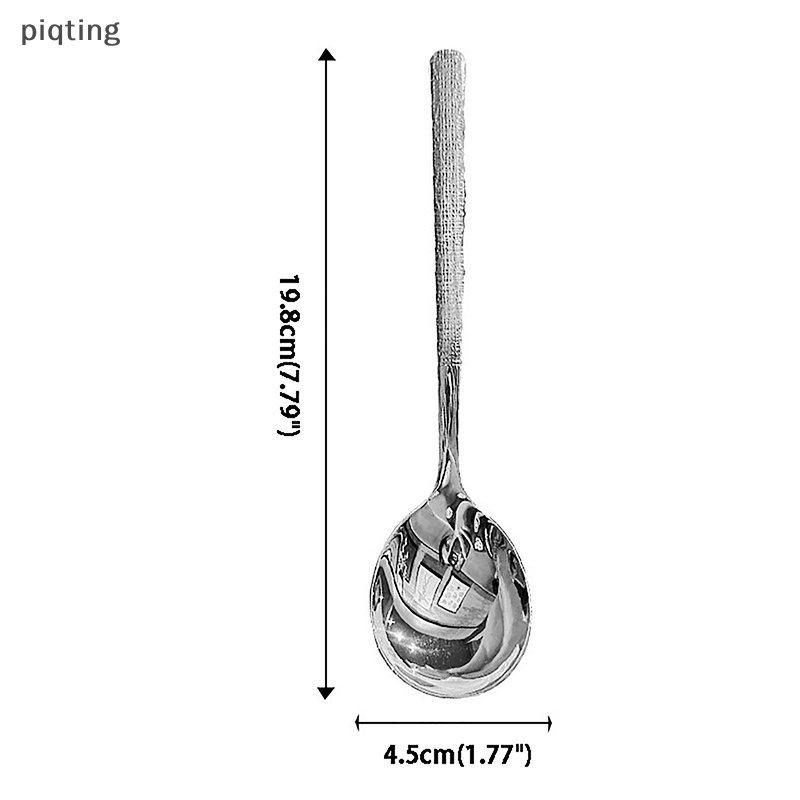 Piqt Muỗng Ăn Lẩu / Súp Bằng Thép Không Gỉ Tay Cầm Dài Sáng Tạo Phong Cách Hàn Quốc Cho Nhà Bếp Gia Đình