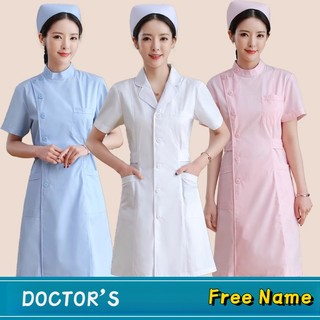  Áo choàng phòng thí nghiệm thêu miễn phí Áo khoác phòng thí nghiệm dành cho nữ Bệnh viện Bác sĩ y tế Quần áo điều dưỡng Đồng phục phẫu thuật Bảo hộ lao động với nhiều túi 