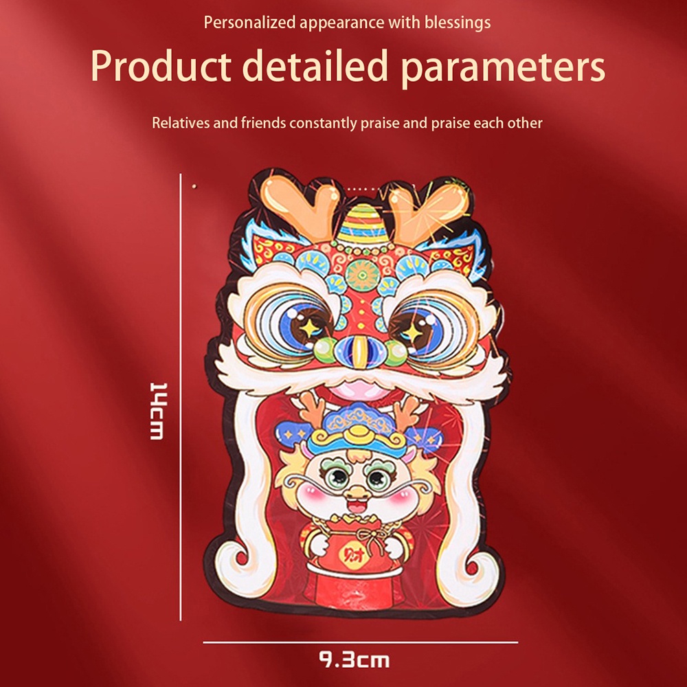 Guochao Bao Lì Xì Màu Đỏ Phong Bì Đỏ innovation dragon Dùng Trang Trí Lễ Hội Mùa Xuân Sáng Tạo