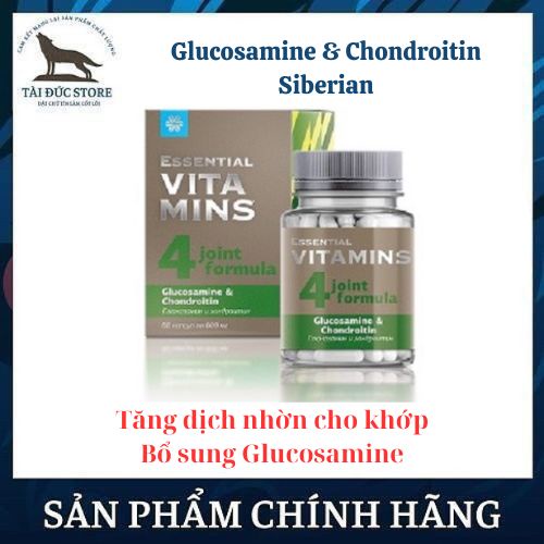 Thực phẩm Glucosamine &amp; Chondroitin siberian, bổ sung glucosamin, giúp tăng dịch nhờn cho khớp - Hộp 60v