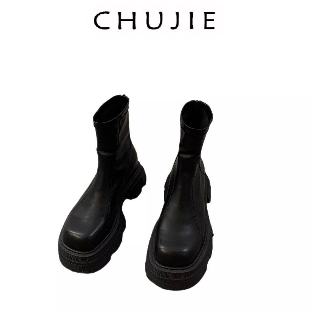 CHUJIE giày nữ boot nữ bột Thời trang trăm mốt Đẳng cấp Điệu đà Lịch lãm Dễ dàng phối đồ FSX2300DG1 41Z231009