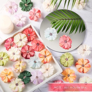 Set 50 bông hoa cúc giả 5cm bằng lụa dùng để trang trí