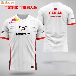 Đồng phục đội anh hùng tùy chỉnh đồng phục thể thao điện tử Dota2 đồng phục đội CSGO quần áo ngắn tay 2023 Major Sports Heroic 2022 Đồng phục đội Rio