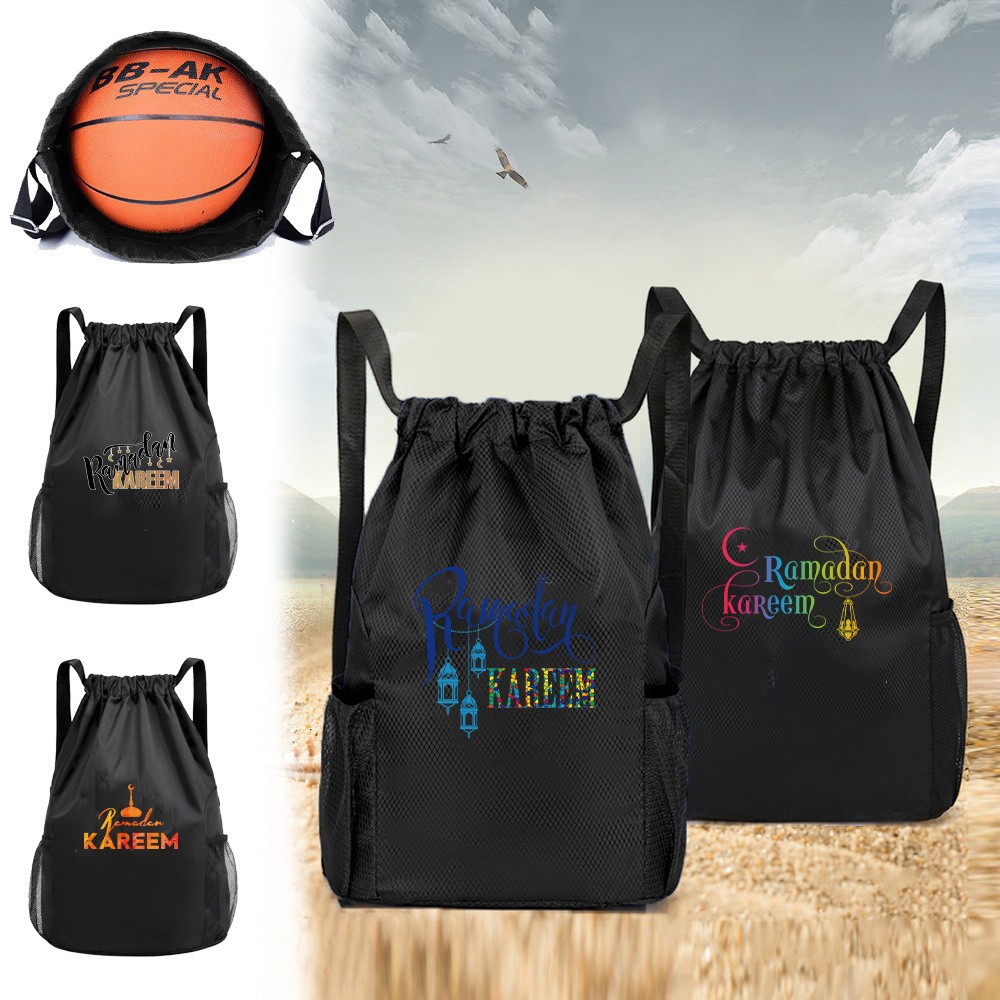 Original helmet cover Basketball football drawstring backpack Rucksack Muslim's Holy Month Series