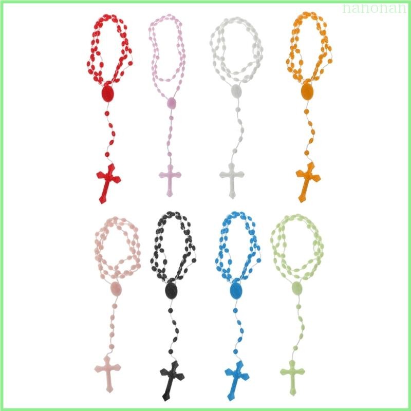 Plastic Rosary Beads Luminous Necklace Catholicism Prayer Religious Jewelry