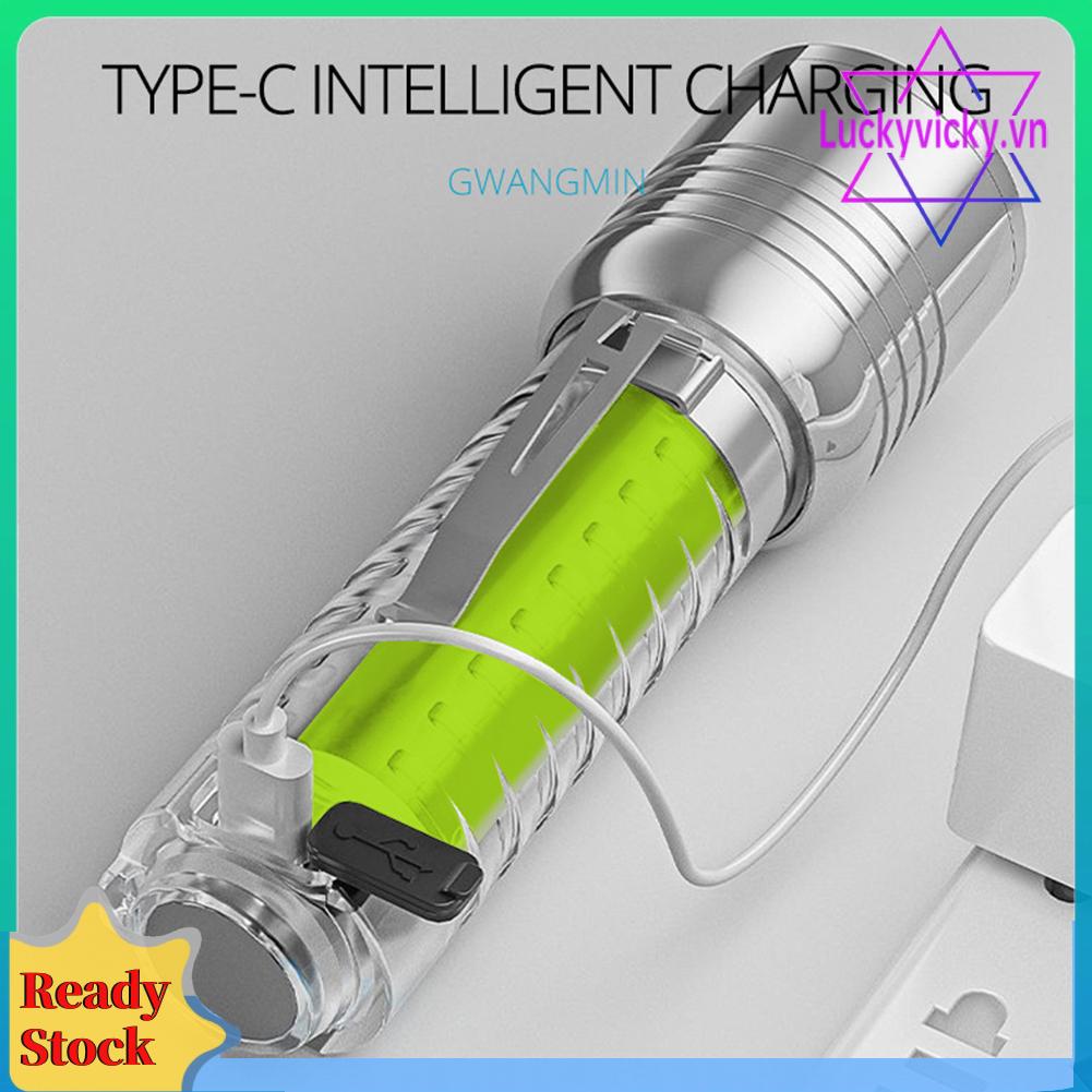 Đèn Pin xhp50 led 500mah 800lm Sạc usb Loại c Chống Thấm Nước