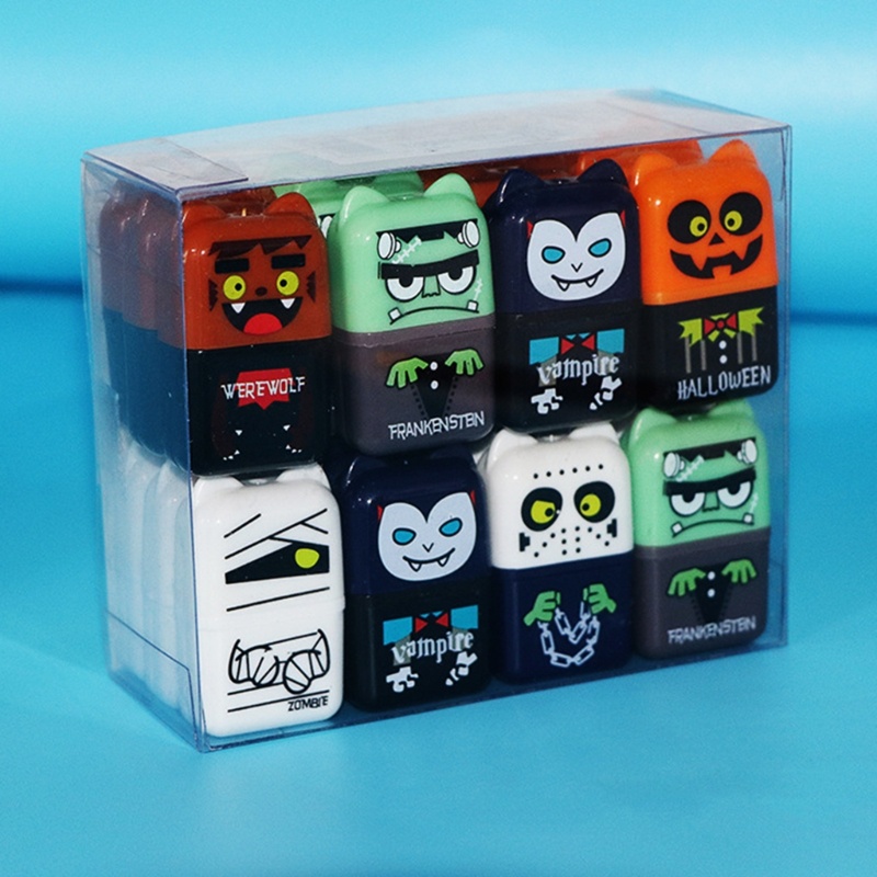 Musc Set 6 Cục Tẩy Kèm Hộp Đựng Hình Hoạt Hình halloween Cho Tiệc favo