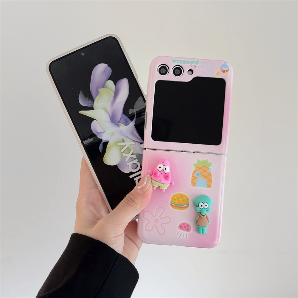 Bao Da Điện Thoại silicon Mềm Họa Tiết Hoạt Hình 3d Cho samsung galaxy z flip 3 z flip 4 z flip5 5g Ốp