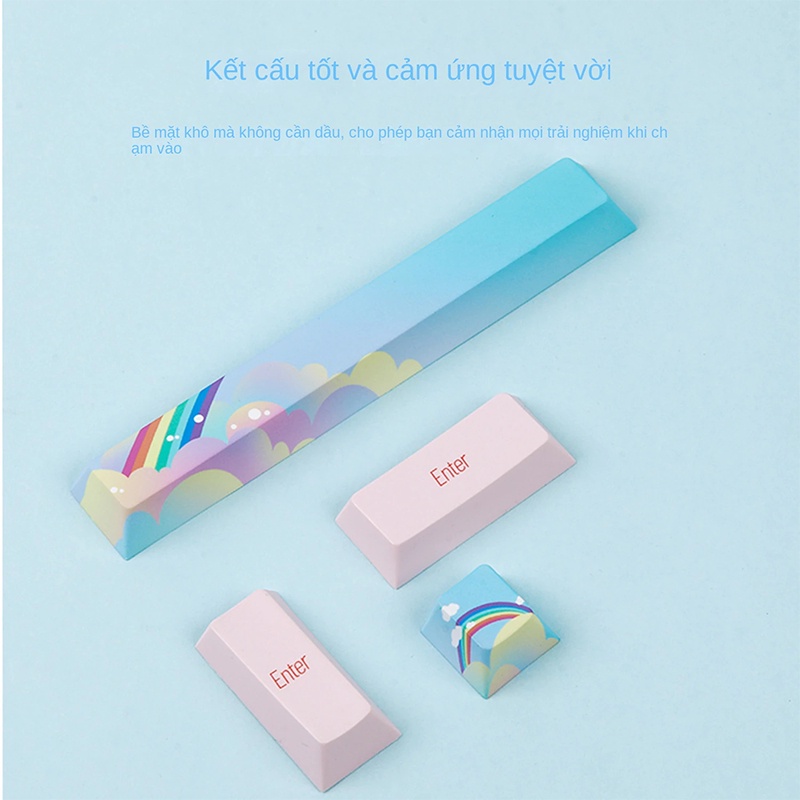 Keycaps bàn phím cơ, keycaps PBT, Dye-sublimation, XDA9.5mm, 133 phím, thích ứng với switch vệ tinh, phù hợp với bàn phím cơ có số phím 61/86/97/98/104/108 ​