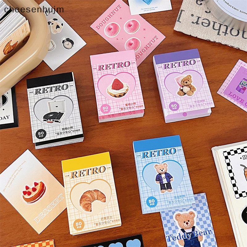 Cs Set 50 Tờ Nhãn Dán Trang Trí Sổ Lập Kế Hoạch Hình Gấu Dễ Thương diy vn