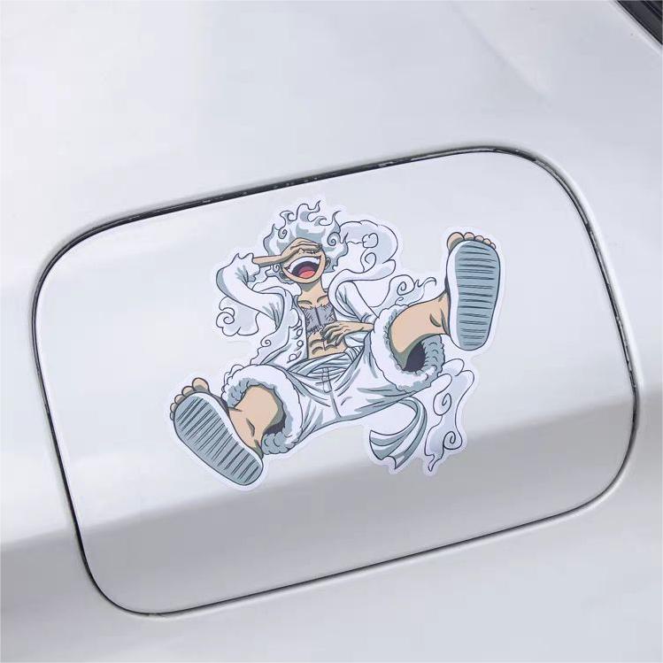 One Nhãn Dán Trang Trí Kính Chắn Gió Xe Hơi / Xe Máy / Xe Hơi Hình luffy gear 5 Bằng Chất Liệu vinyl Phản Quang