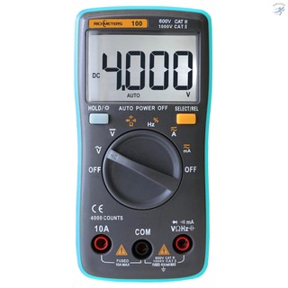RICHMETERS RM100 True RMS Multifunctional LCD Digital Multimeter DMM DC AC Voltage Current Resistance Diode Continuity Capacitance Frequency Duty Tester Measurement Automatic Polarity Identification Ammeter Voltmeter Ohm