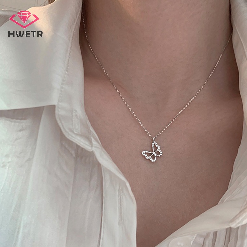 Vòng cổ Mặt Hình Bướm Đính Đá zircon Thời Trang Cho Nữ Mới