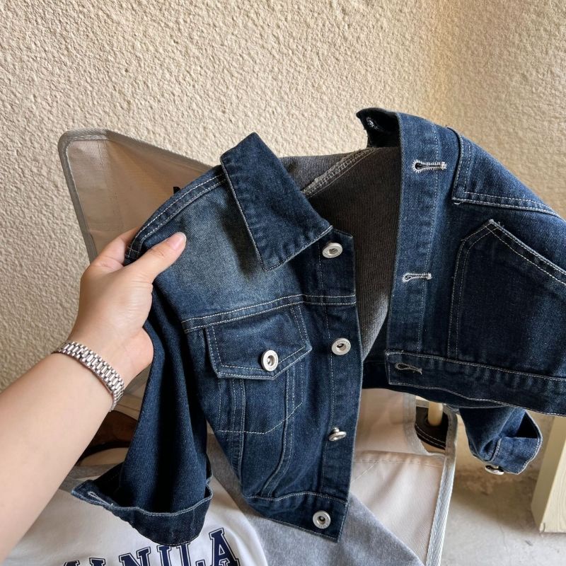 Áo Khoác denim Màu Sắc gradient Phong Cách Hàn Quốc Cho Bé Trai
