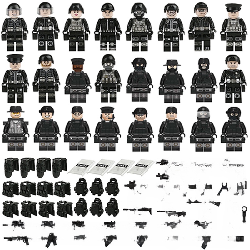 Moc Bộ Đồ Chơi Lắp Ráp Mô Hình Cảnh Sát 22 24 28