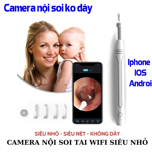 Camera nội soi tai không dây KAW-058B - Hàng Chính Hãng, Kết Nối Đa Thiết Bị, Kèm Bộ Lấy Ráy Tai