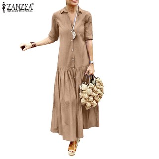 Zanzea Áo Sơ Mi Tay Dài Họa Tiết vintage Thời Trang Cho Nữ