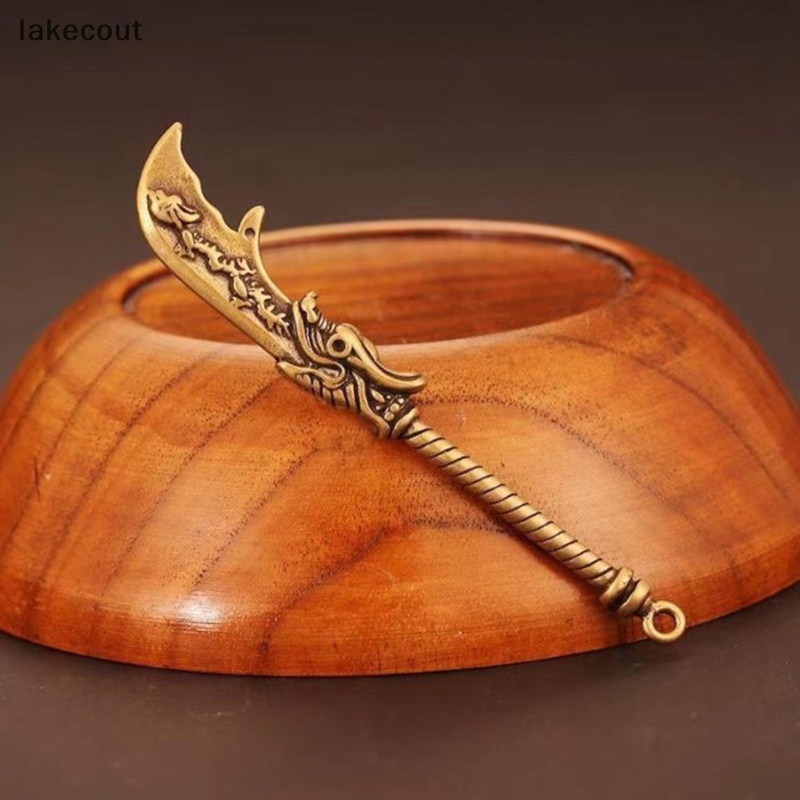 Lat Móc Chìa Khóa Xe Hơi Đồ Chơi Mô Hình Vũ Khí guan gong Lưỡi Dài Bằng Đồng Thau Cổ Điển hye