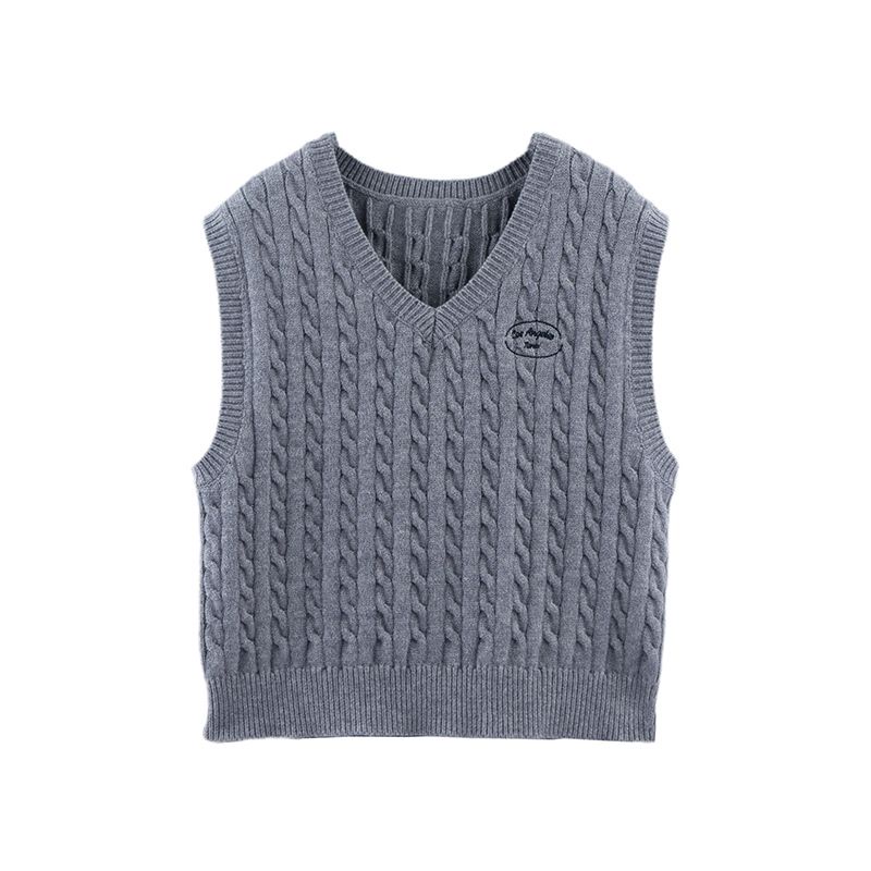 Áo Ghi Lê Dệt Kim Cổ Chữ v Thêu Họa Tiết Màu Sắc Tương Phản Thời Trang Cho Nữ