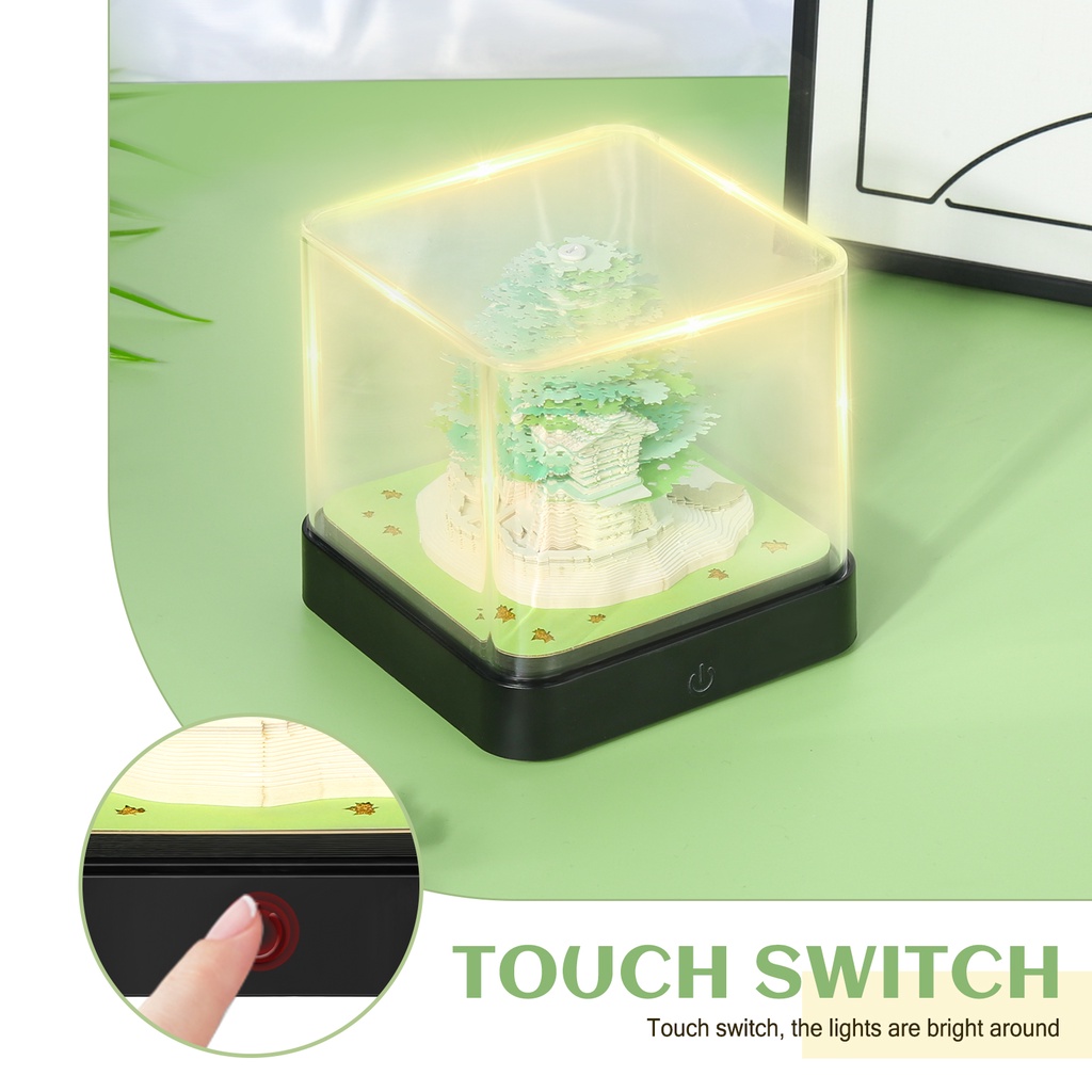 Thời Trang Lịch Giấy Ghi Chú Đa Năng 3d Hình Ngôi Nhà Cây
