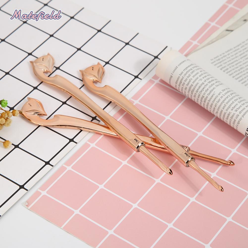 Bộ 8 Kim Đan Móc Len Hình Cáo Vàng diy