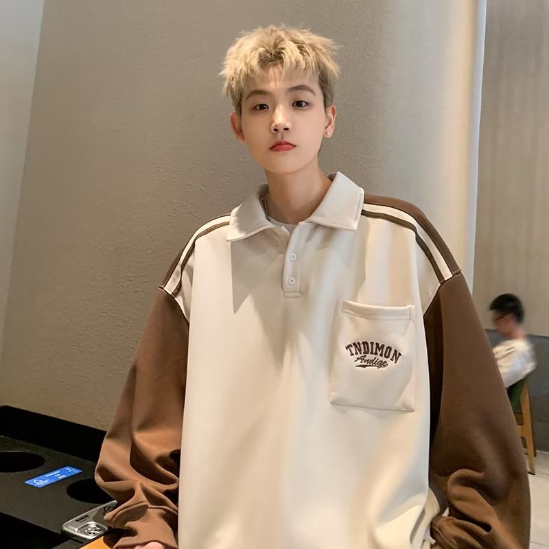 Áo Thun polo Dài Tay Dáng Rộng Thoải Mái Phong Cách Tối Giản Mẫu Mới 2023