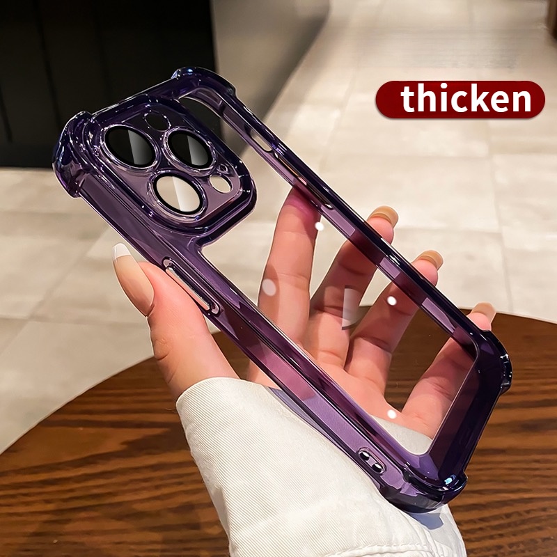 Sang Trọng Ốp Điện Thoại acrylic Chống Sốc 4 Góc Cho iphone 14 13 12 11 pro max xs max