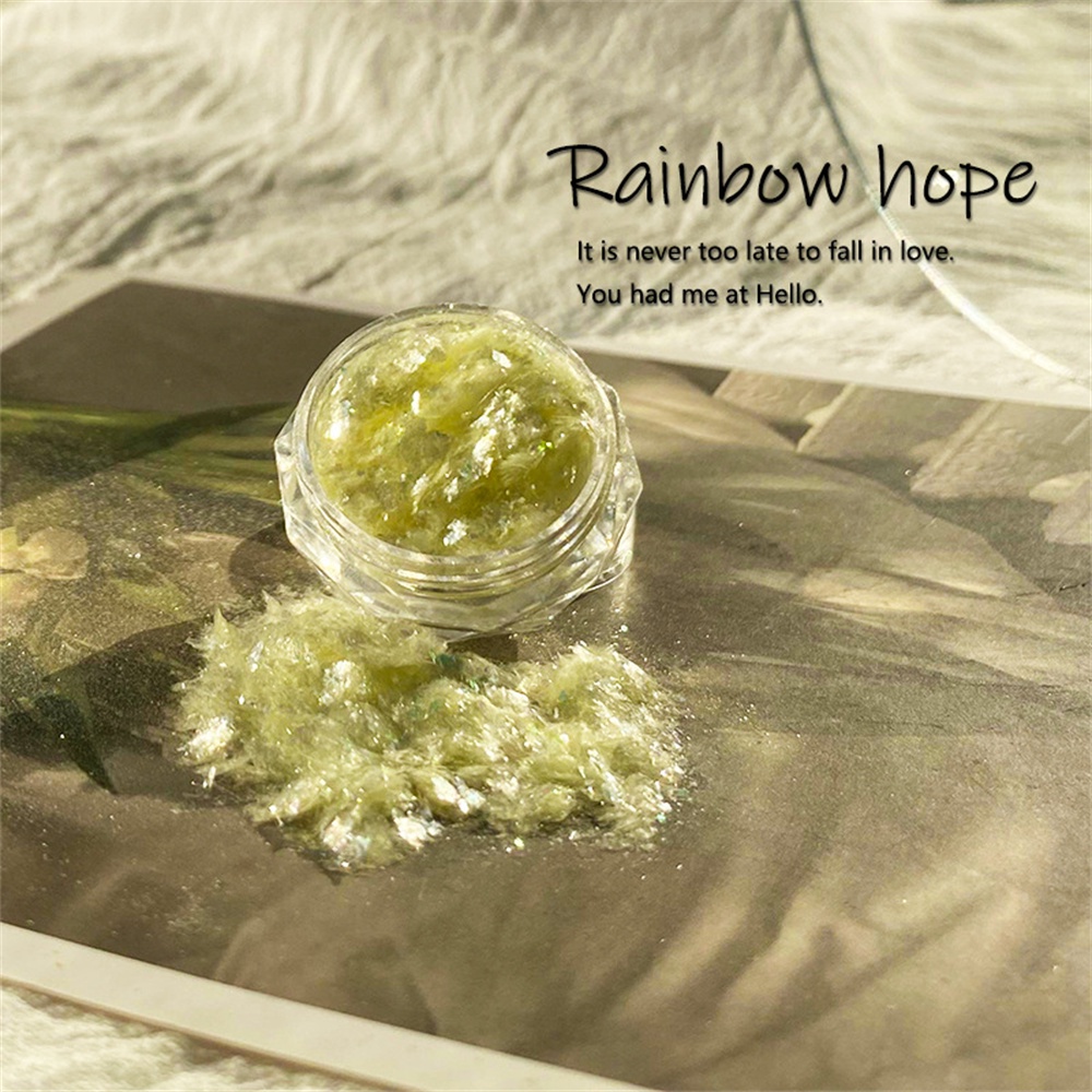 2023New Nail Opal Powder Flakes Crystal Nail Sequins Nail Powder Phân Cực Làm Móng Tay Siêu Mỏng Lá Ba Chiều DIY Trang Trí Long Lanh Rời