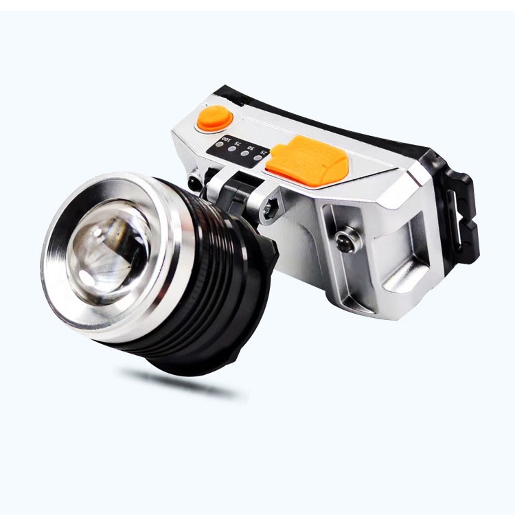 Đèn pin đội đầu 1 bóng siêu sáng chiếu xa 200m chống thấm nước 3 chế độ sáng có zoom xa gần đèn pin đeo trán đèn đội đầu