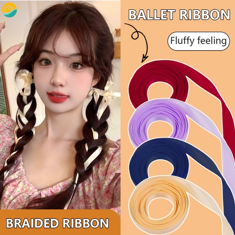 Dây Cột Tóc Lụa Dài Thắt Nơ Bướm Màu Kẹo Ngọt Dễ Thương Sáng Tạo diy