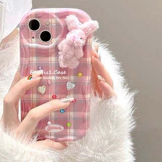 Tương Thích Cho Samsung A05 A05s A15 A14 A13 A12 A53 A04 A52 A51 A54 A24 A23 A22 A32 A50 A30S A30 A04S A04E Vỏ Điện Thoại Hình Thỏ Sang Trọng Cờ Rô Vỏ Mềm Bảo Vệ Mặt Sau