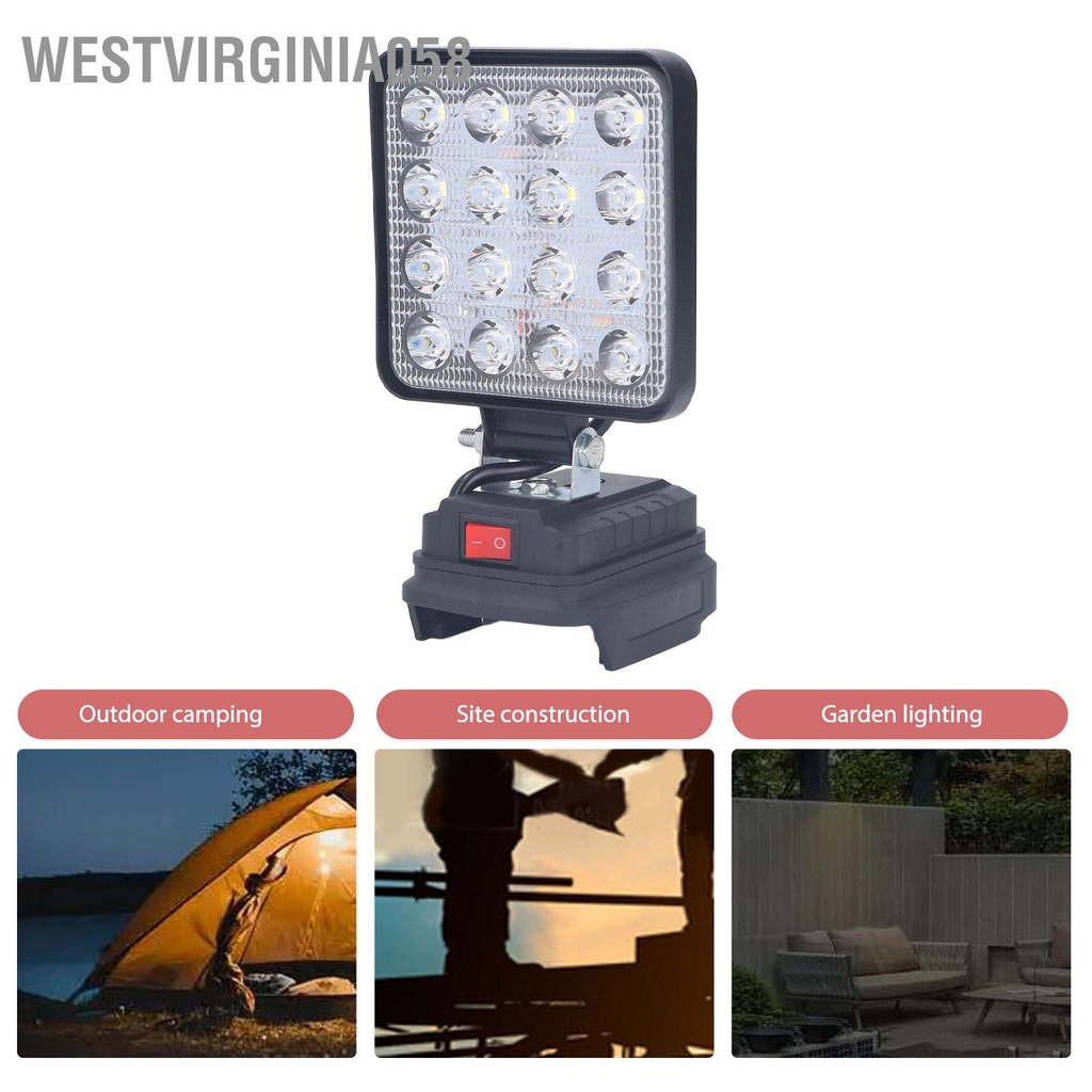 Westvirginia058 Đèn LED Làm Không Dây 18V Pin Lithium Siêu Sáng An Ninh Ngoài Trời Pha Cho BL1830 1840 1850