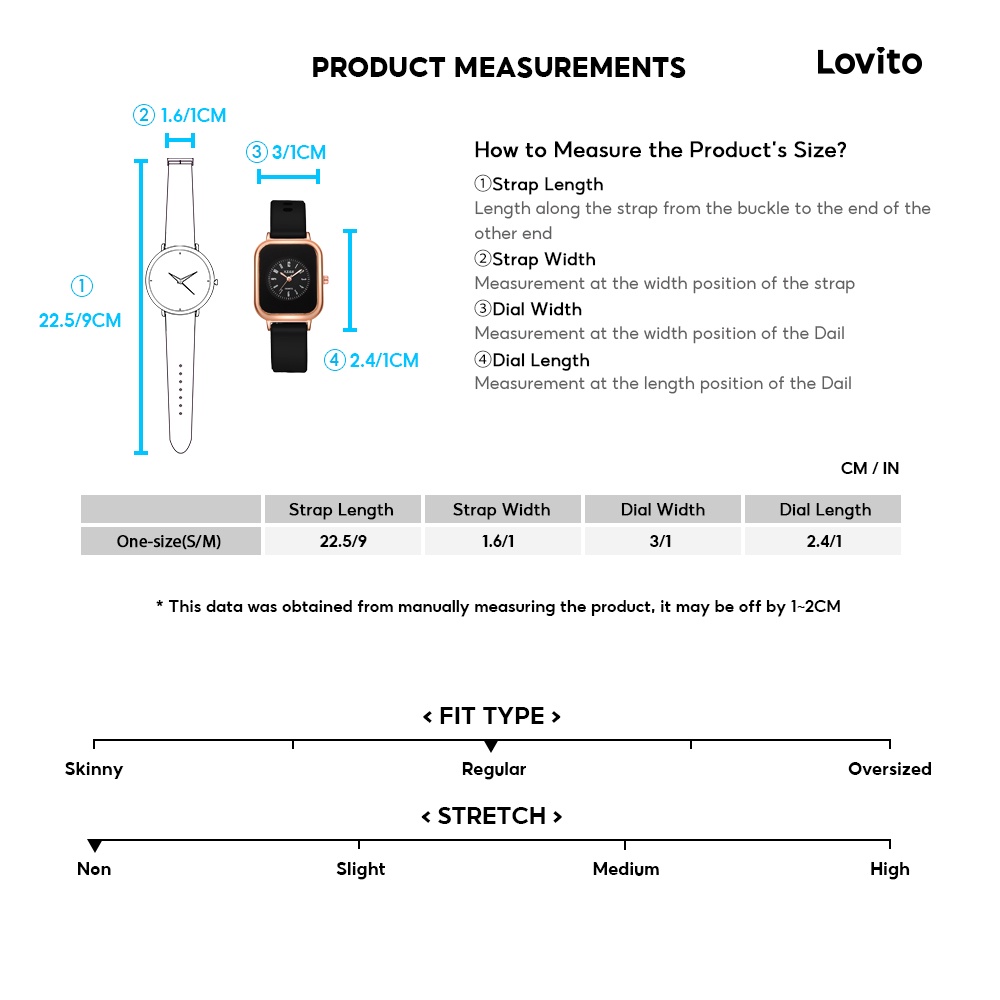 Đồng hồ điện tử Lovito màu sắc tương phản phong cách thường ngày dành cho nữ L60AD170