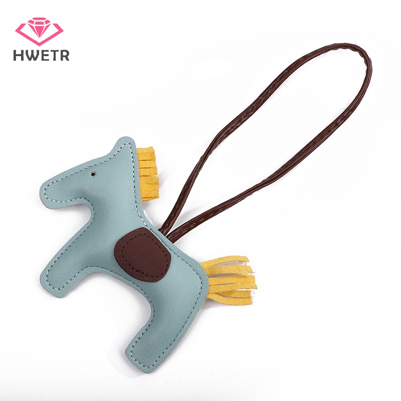 Móc Treo Chìa Khóa Bằng Da pu Hình Ngựa Nhiều Màu Sắc Trang Trí Túi Xách Nữ Mới