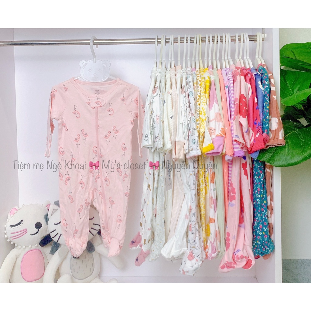 Áo liền quần/ Body sleep suit liền tất cho bé gái CARTER xuất xịn