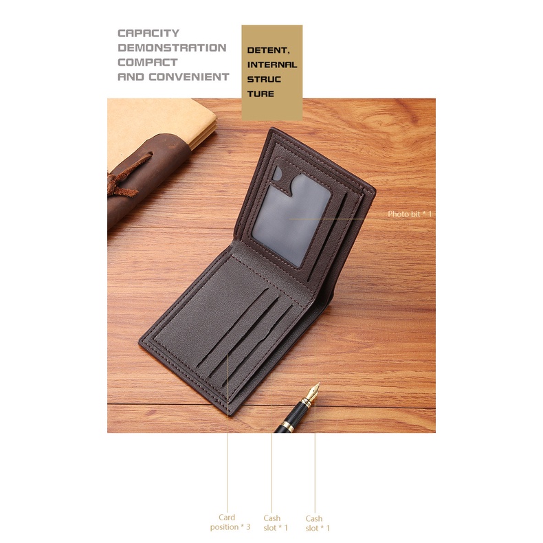 Ví Da Ngắn Gập Đôi Nhiều Màu Thời Trang Cho Nam