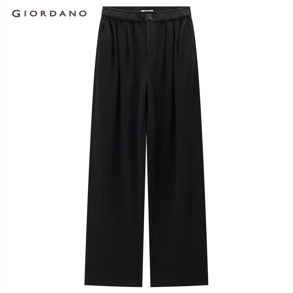 Quần ống rộng GIORDANO 18413916 lưng thun co giãn thời trang dành cho nữ